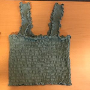 hollister square neck smocked tank